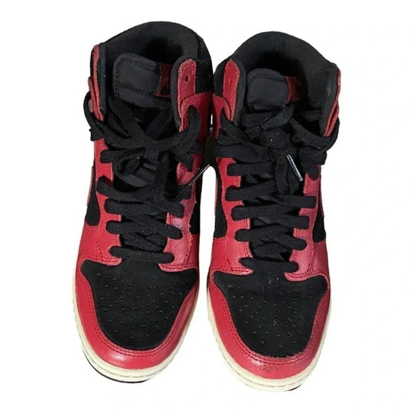 Nike ID Dunk Sky Hi Hidden Wedge Womens 6.5, UK 4, Black Red Sneakers 528899-016 - Picture 5 of 12
